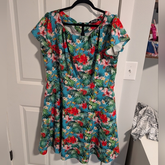 Floral Tropical Print dress uk 22 - Picture 1 of 6